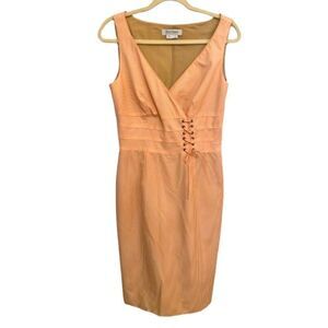 Kay Unger Sheath Dress V-Neck Midi